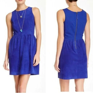 Lucky Brand Cobalt Blue Goat Leather Suede Dress Size M